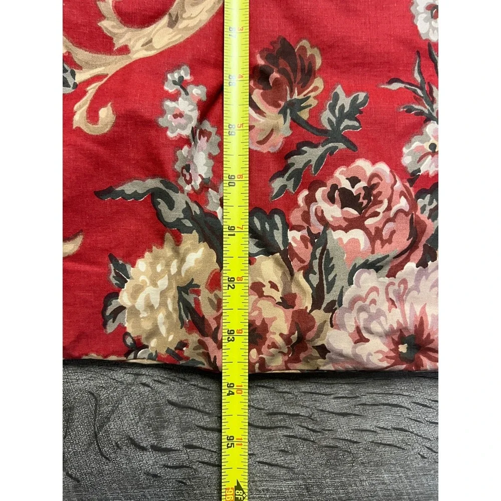 VTG RALPH LAUREN Danielle Marseilles Red Floral Full Queen Cotton Made in USA